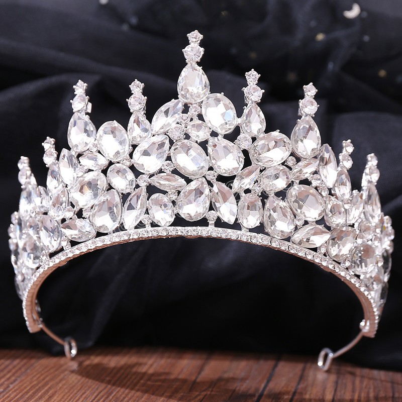 Luxe Big Forest Crystal Rhinestone Crown Wedding Tiara Bridal Hair Accessories 2023 Crown Party Hoofdkleding