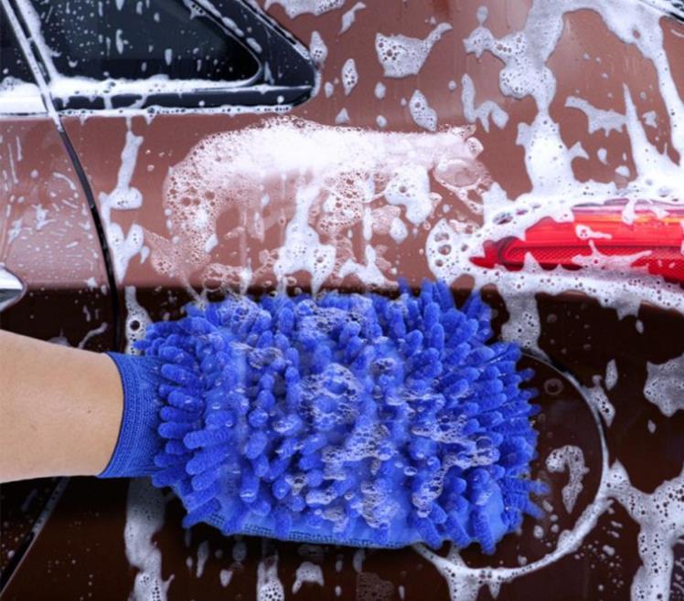 Chenille Microfiber Scratch-Free Free Car Wash Mitt Gloves両面家庭用クリーニングツールクリーニンググローブ編成ミット厚いSN5320