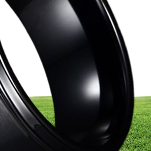 Trouwring 8 mm Classic Comfort Fit Mens Black Tungsten Carbide Wedding Band Ring Ring in de VS en Europa8956117