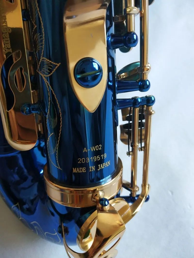 Real shot Japan Yanagis Brand NEW Sassofono contralto A-W02 Blue Gold Key Super professionale Bocchino sax di alta qualità Accessori Spedizione