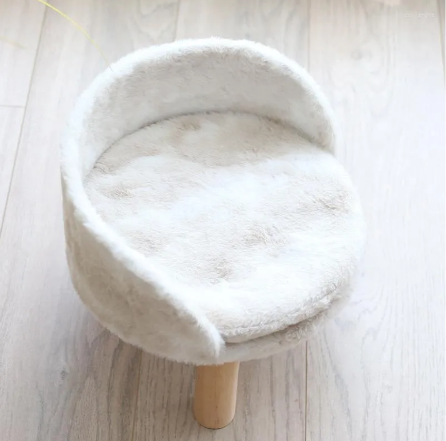 Cama para gatos Taburete redondo Cama Hamaca de malla extraíble y lavable Perrera para perros Silla Blanco rosa Verde Perrera suave para gatos