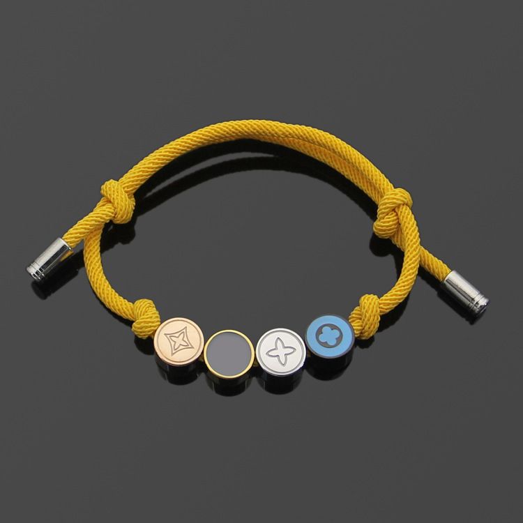 Tenis marcas de diseñadores europeos y americanos joyería de moda, gota de aceite de color, cuatro flores, cuatro pulseras redondas con cordón de marca, color de comercio exterior