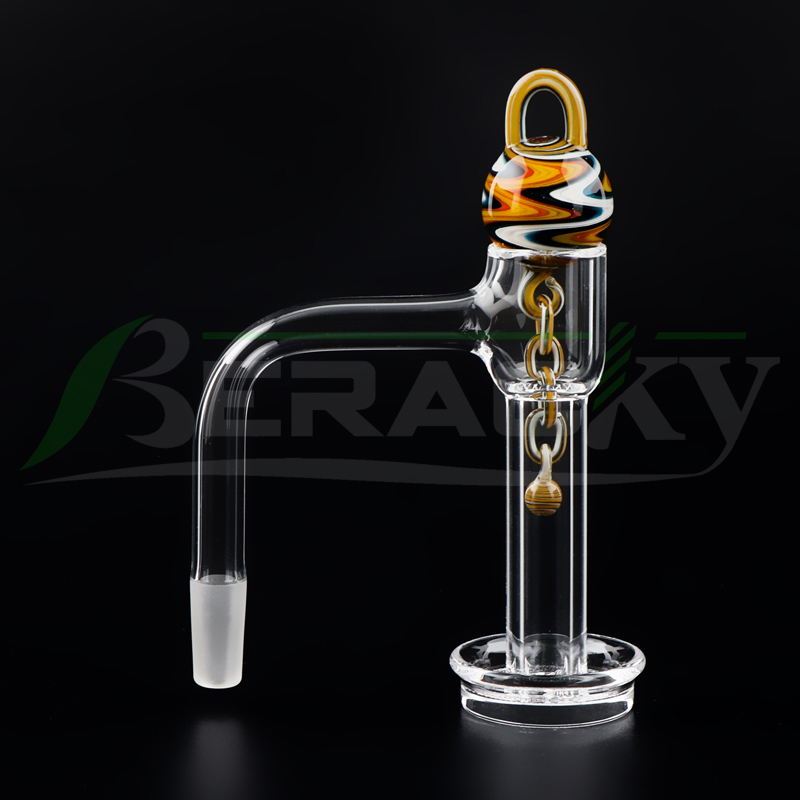 Beracky Full Weld Beveled Edge Terp Slurper With Clear Grid Bottom US Color Glass Terp Chains For Glass Water Bongs Dab Rigs Pipes