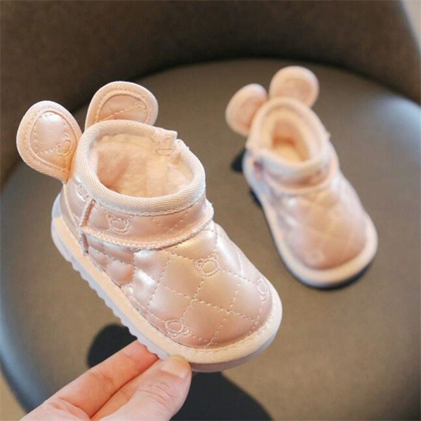 Children's snow boots winter new fashion Korean girls plus velvet warm cotton shoes toddler shoes