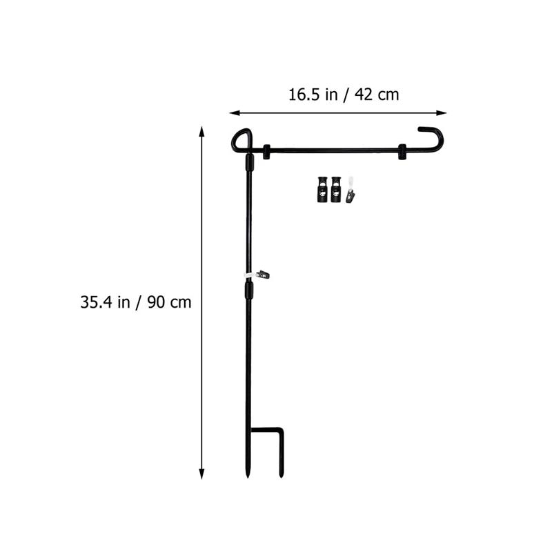 Flaggträdgårdshållare Stand Yard Pole Banner Outdoor Flagstång Post Decorative Bracket Iron Party Decorations Metal Lawn Flaggestoles