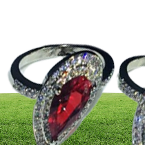 Anello Vecalon Birthstone Anello in argento sterling 925 con goccia d'acqua 5A Cz Anelli fedi nuziali le donne Gioielli da dito feste nuziali Gift6690701