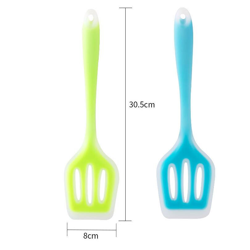 Silicone turners gadgets ferramentas de cozinha ovo peixe frigideira colher pá frita espátula sílica gel espátulas utensílios de cozinha q739