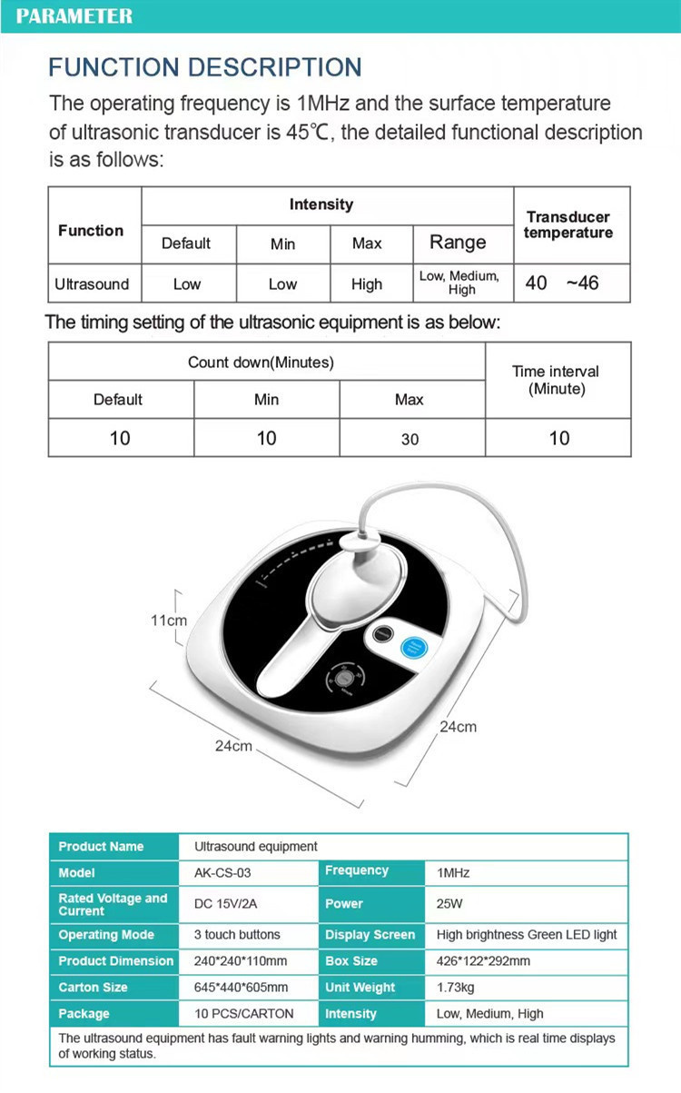 Ultrasound therapy, health preservation, beauty, lumbar spine, cervical spine, muscle joints, pain relief, whole body massage instrument