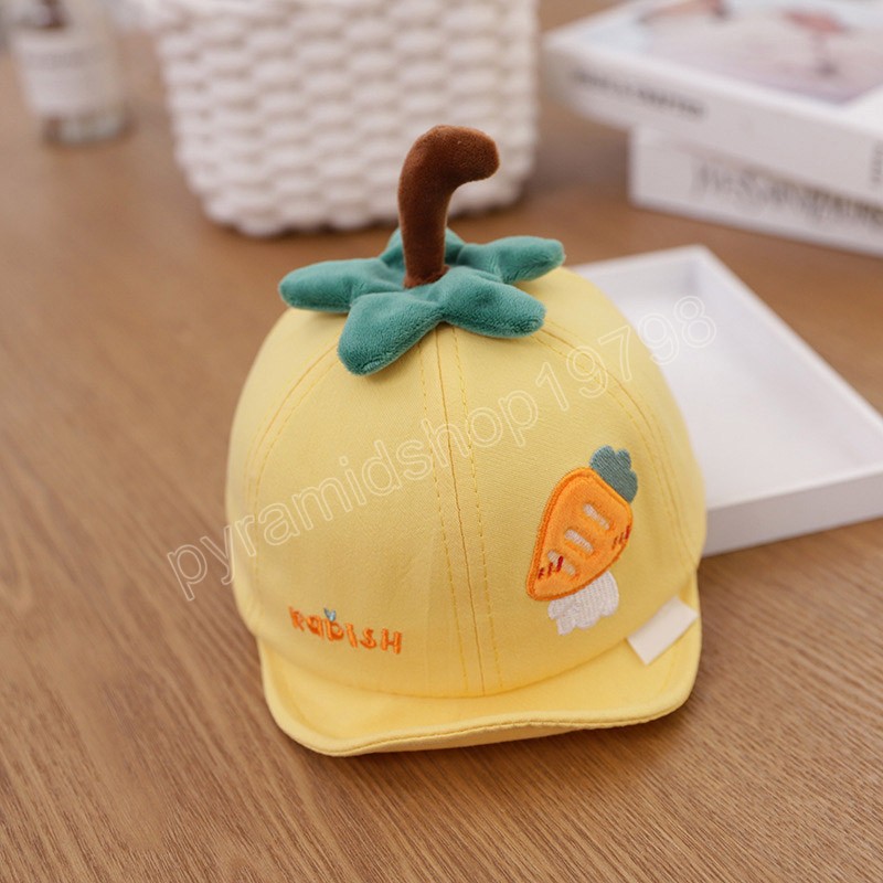 Cute Cartoon Fruit Kids Caps Embroidery Strawberry Boys Girls Cap Spring Summer Cotton Infant Baseball Cap 6-18M