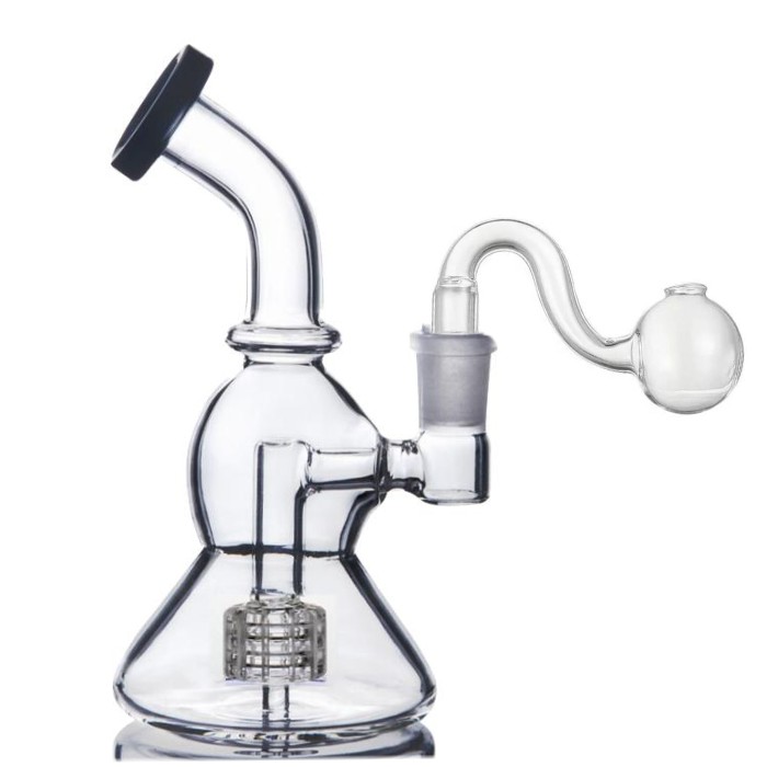 5,5 pulgadas Negro Bule Forma de calabaza Mini Bubbler Tire Glass Bong 14,4 mm Banger para Dab Rig mini bubbler negro