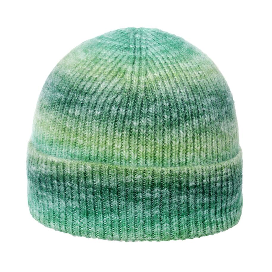 Rainbow Gradient Color Cappello invernale Morbido Skin Agedibile in legno Tie-Dye Cappelli a maglia Ladies Street Hip-Hop Cap Outdoor a prova di freddo Calci caldi