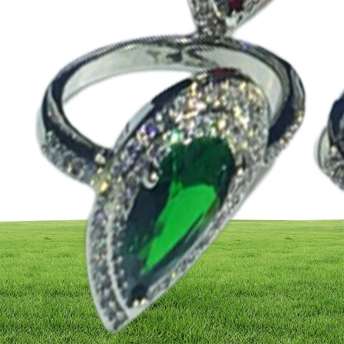 Anello Vecalon Birthstone Anello in argento sterling 925 con goccia d'acqua 5A Cz Anelli fedi nuziali le donne Gioielli da dito feste nuziali Gift6690701