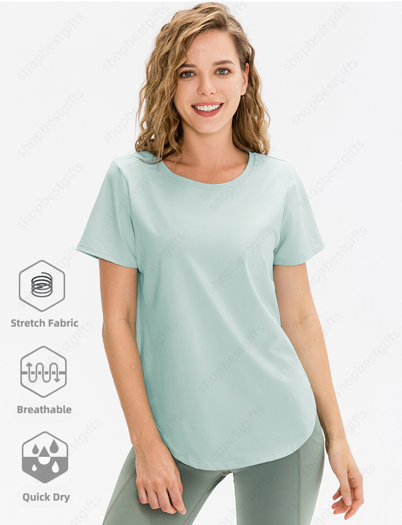 Mode femmes t-shirt séchage rapide Designer t-shirts respirant Sports de plein air Fitness hauts de course t-shirts taille S-2XL pour dames