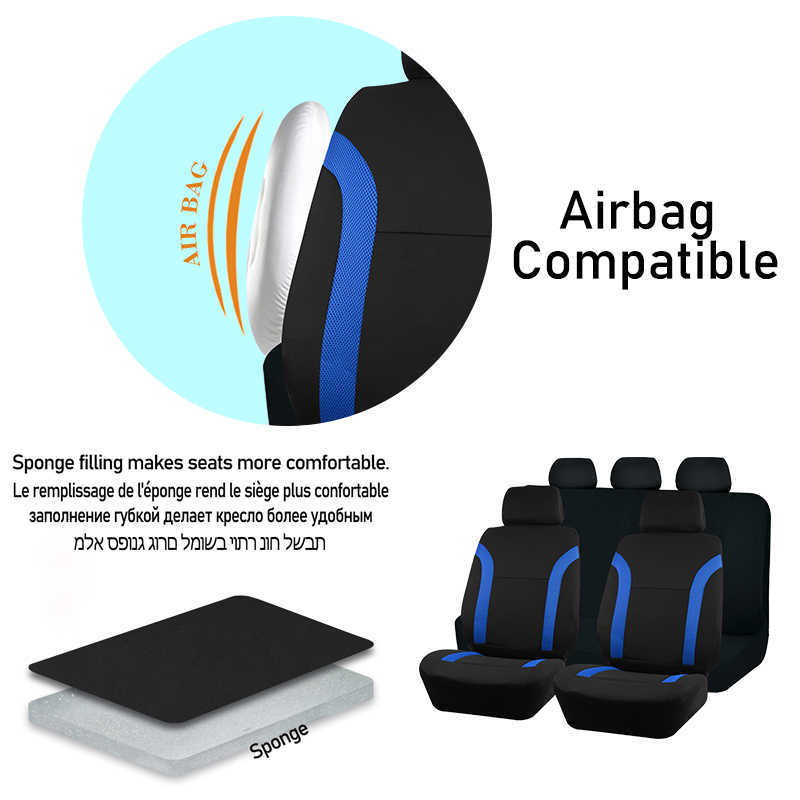 2023 Upgrade Breathable Switch Mesh Seat Car Cover Polyester Cloth Universal Size Sporty Design Full Set Fit for Most SUV Truck