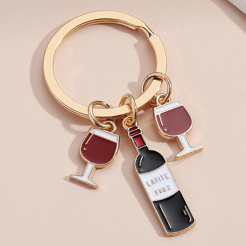 Unique Beer & Wine Cup Charm Keychain - Perfect for Car Keys & Beer Festivals 