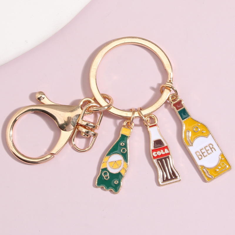 Unik Beer Wine Cup Charm Keychain - Perfekt för bilnycklar Beer Festivals 10st