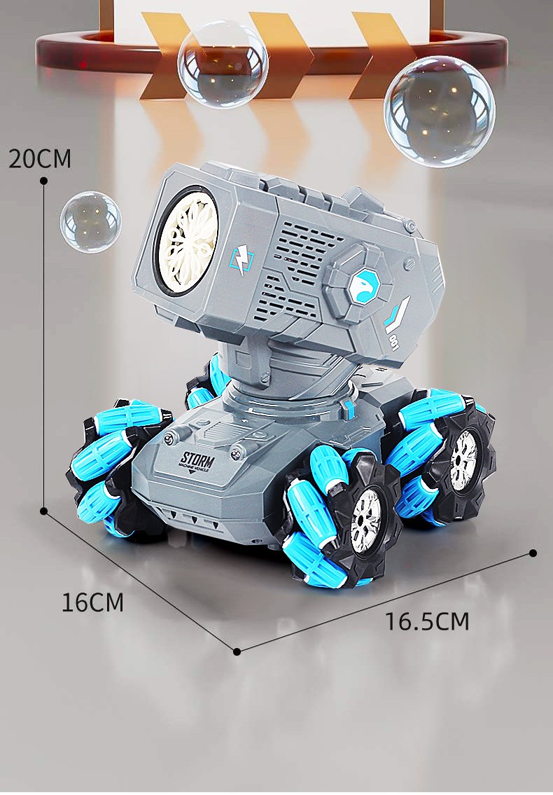 Bubble gun Rc/Electric car lighting remote control car rechargeable stunt car bubble guns toys for kids Christmas gifts