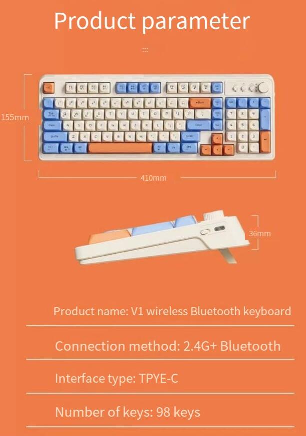 Tastiera Bluetooth wireless Vdi mouse da ufficio ragazze silenzioso e meccanico, con tastiera e mouse di alto livello estetico