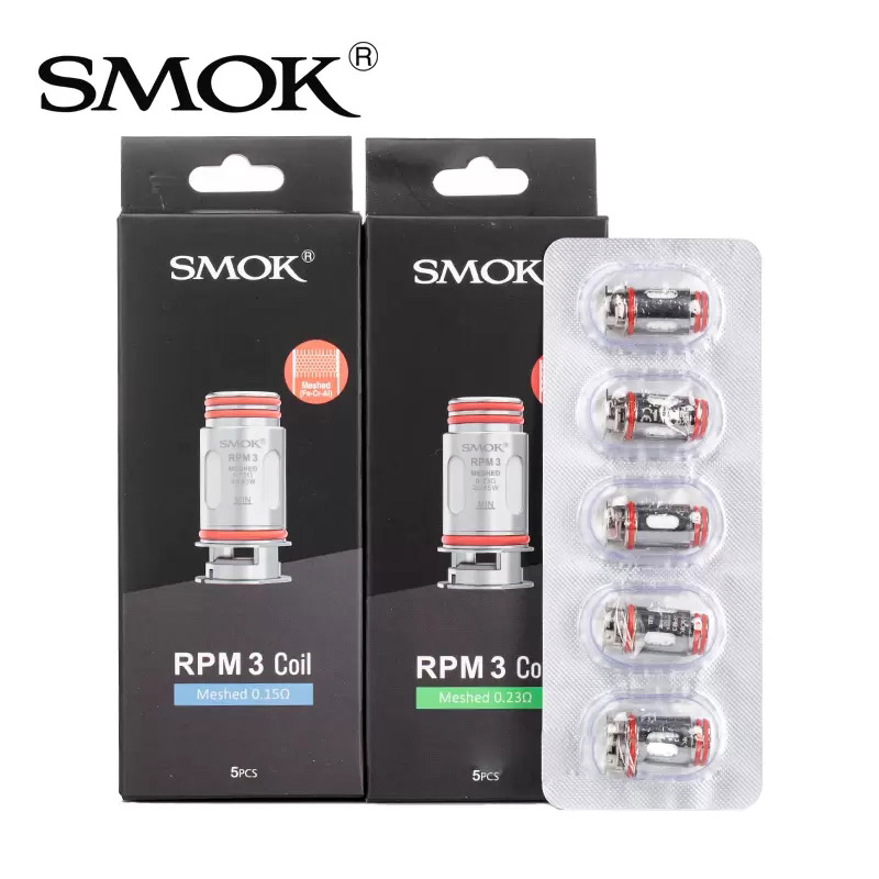 Original SMOK RPM 3 Mesh Coil 0,15 Ohm / 0,23 Ohm Verdampfer Elektronische Zigarette RPM3 Mesh Coil für RPM 5 RPM5 Pro Pod Kit Vape 5 Stück/Packung