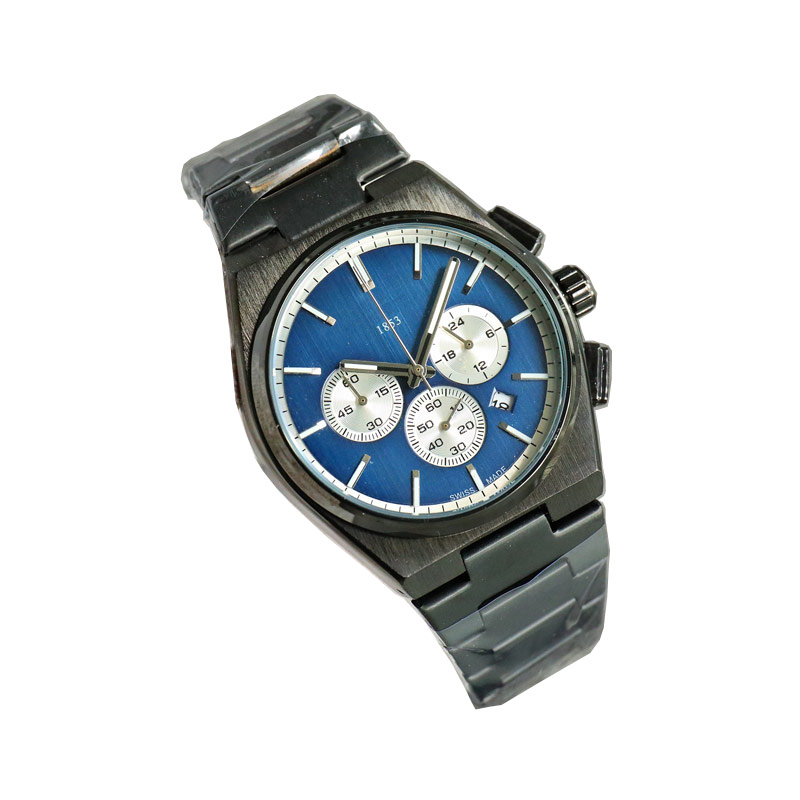 Montre de mode pour hommes, bracelet en acier inoxydable, étanche, montres de styliste, chronomètre de haute qualité, montres de luxe pour hommes, cadeau d'anniversaire et de noël, cadran de 42mm