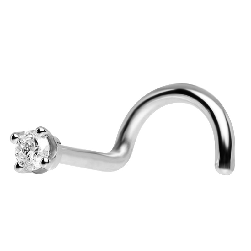 Anelli da naso 5 pezzi / set in acciaio inossidabile zircone osso naso piercing orecchino semplice oro rosa argento naso anello labbra polo gioielli il corpo anello al naso