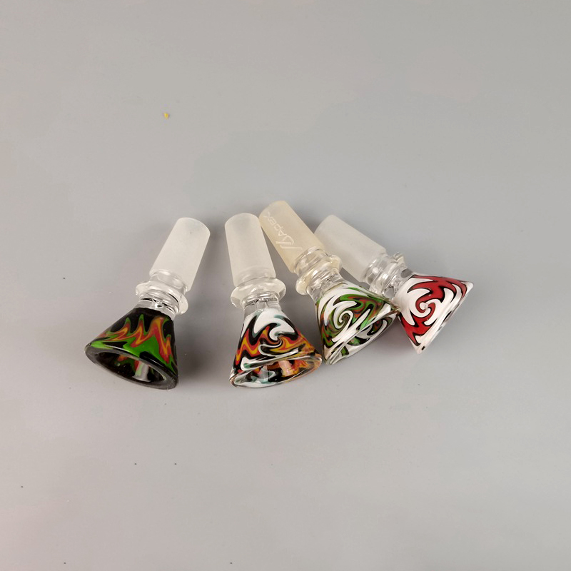 New Design Galss Bowls With 14mm 19mm Male Heady Color Bowl For Glass Bongs Water Pipes Glass Adapter Smoking Accessories