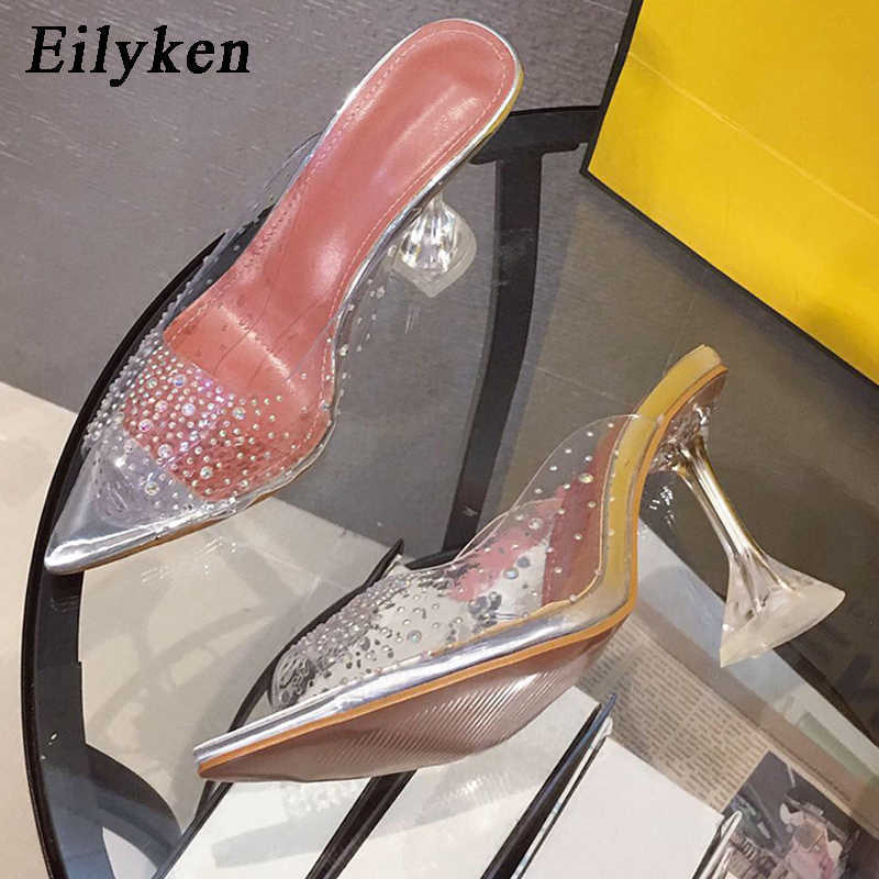 Sandalen Pvc Transparent Crystal Damen Hausschuhe Cup Absätze Sommer Frau Spitz High Heels Party Prom Slides Schuhe 230316