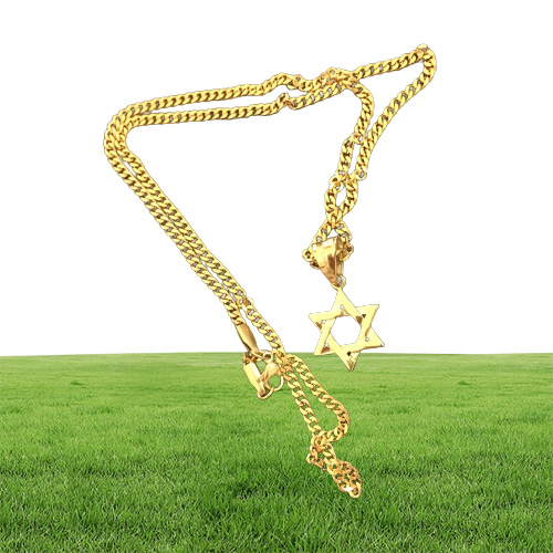 Iced out rostfritt stål guld mini stjärna av David Necklace Punk Style Classic Six Pointed Hexagram Pendant Jewelry3334395