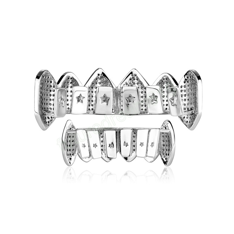 Fashion Gold Tands Grillz Hip Hop Iced Out Cool Popular Vampire Gangsta Fang Tooth Cap Cosplay Sieraden