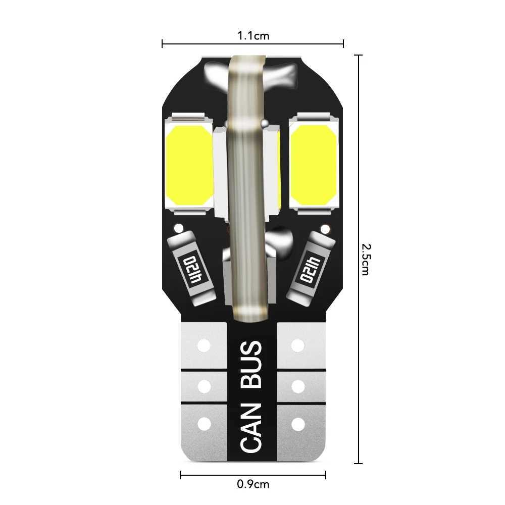 2024 2024 10/20st W5W T10 LED -glödlampor CanBus 5730 8SMD 4014 26SMD 12V 6000K 194 168 LED -bilkarta kupolampor Parkeringsljus Auto Signallampa