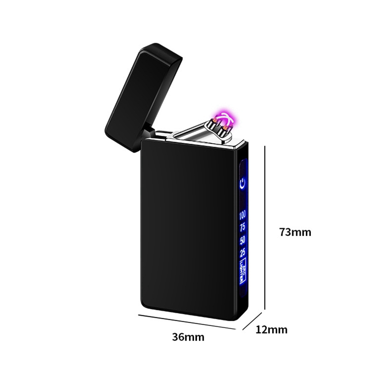 Gradients Colorful Zinc Alloy Double ARC Lighter Windproof USB Cyclic Charging Portable Power Display Touch Herb Cigarette Tobacco Smoking Holder DHL