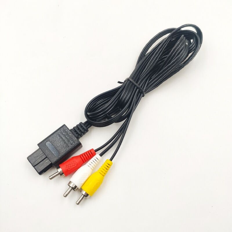 1.8M 6FT AV cables TV RCA Video Cord Cable For Game Cube/For SNES GameCube/3RCA Cable For N64 64 Wholesale