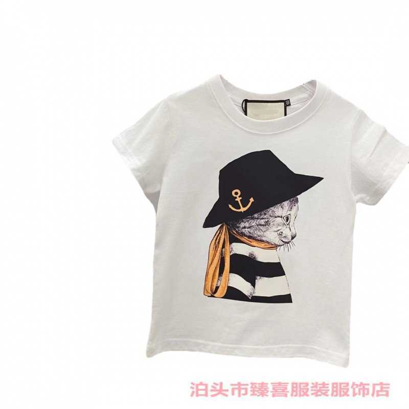 Koszulka koszulka damska T-shirt Chaopai Family Cartoon T-shirt luźne rękawie para pudełka w stylu rodzic-dziecko