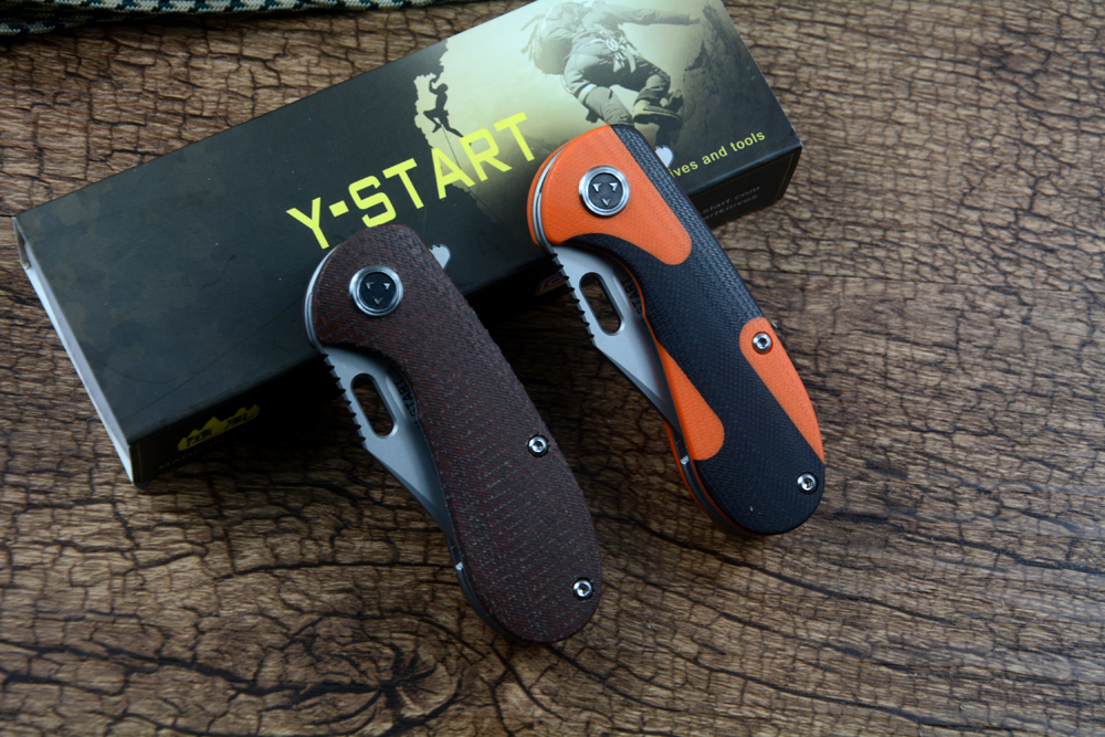 Y-Start Folding Pocket Knife 8CR13 BLADE BALL BEARING Tvätt G10 Handle Flipper Outdoor EDC Tools LK2003
