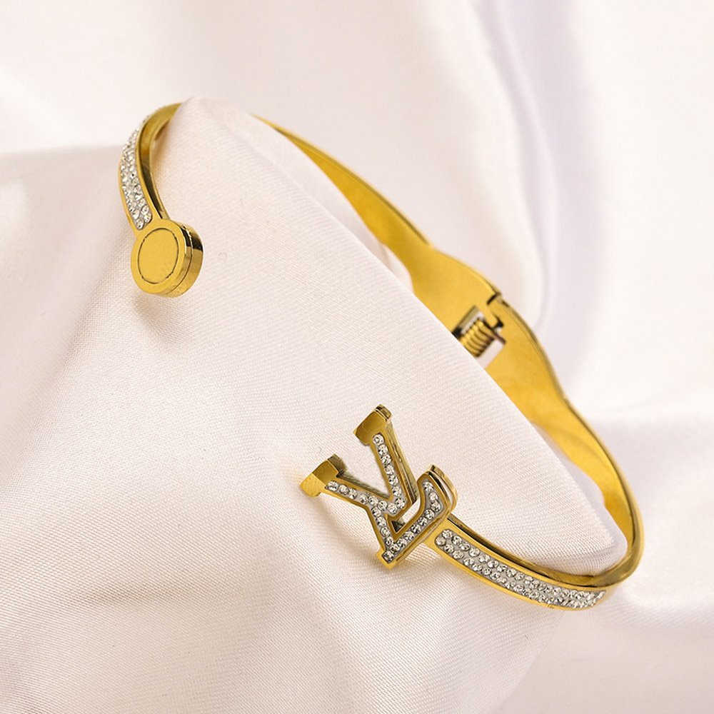 Diamentowy projektant bransoletki złota bangel dla kobiet mężczyzn luksusowa biżuteria biżuteria urok stali nierdzewnej mankiet srebrny róża bransoletki męskie bransoletki y23018