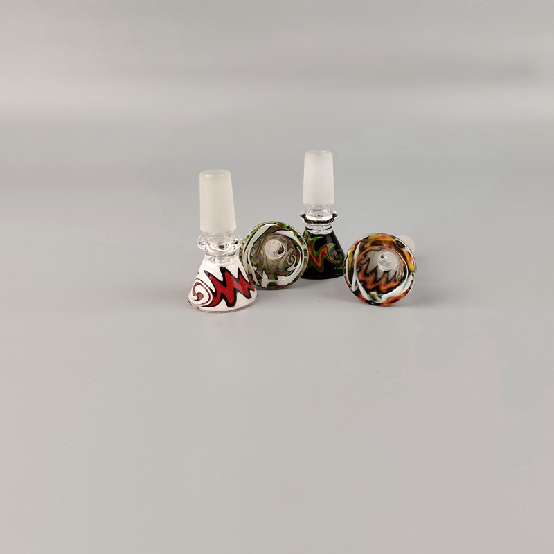 New Design Galss Bowls With 14mm 19mm Male Heady Color Bowl For Glass Bongs Water Pipes Glass Adapter Smoking Accessories