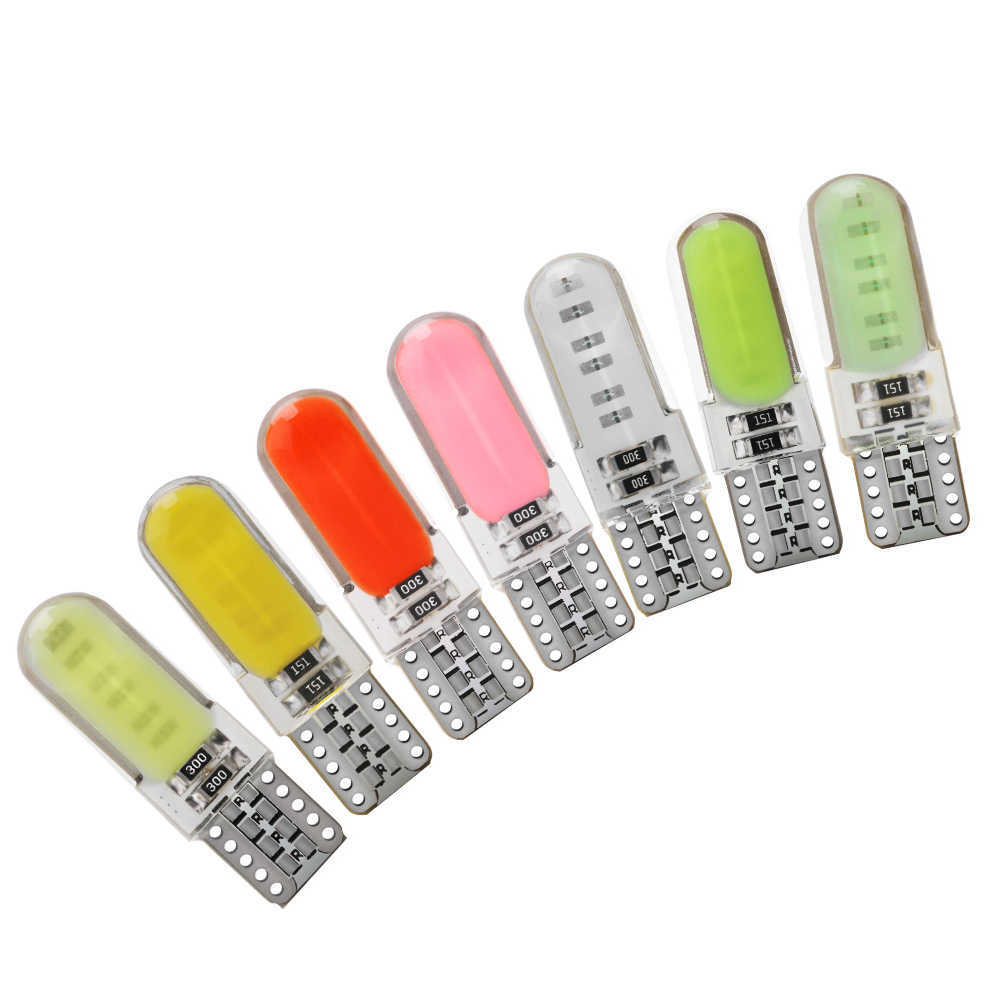 New Silicone COB 12V T10 W5W 168 194 Led Auto Interior Bulb White Led Car Side Wedge Light Bulbs License Lamp White 6000K