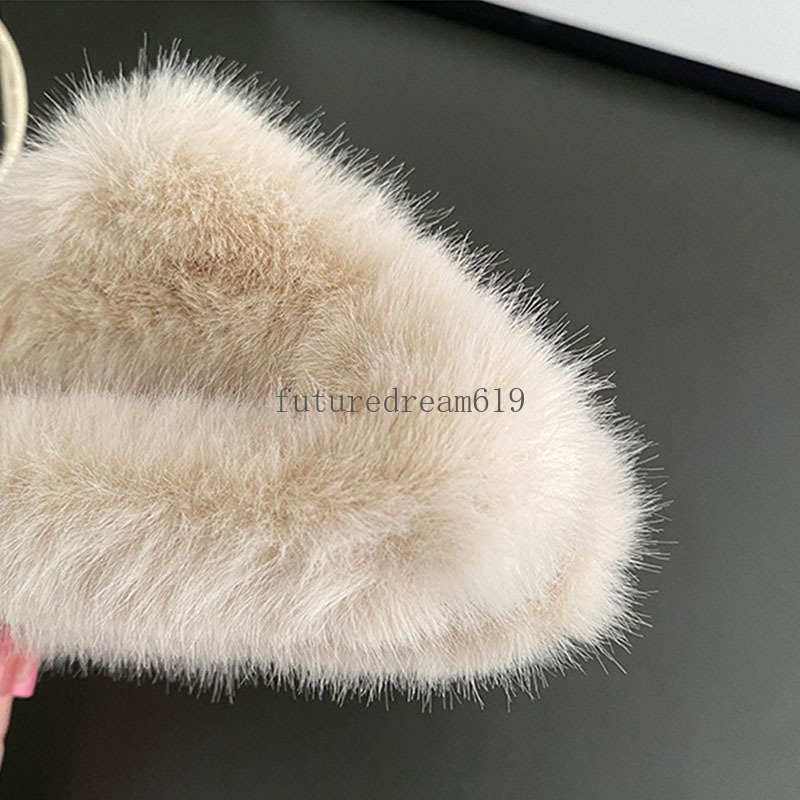 Sonbahar Kış Moda Büyük Boy 12.2cm Üçgen Hoş Gelme İmitasyon Mink Saç Klip Basit Yüksek Kaliteli Peluş Saç Takı