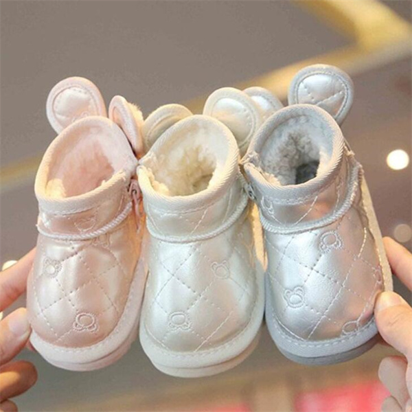 Children's snow boots winter new fashion Korean girls plus velvet warm cotton shoes toddler shoes