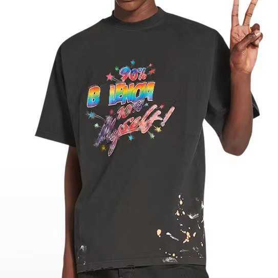 2023 NOVA CAMISA DE TERRA DE WOMENS NOVO DESENGER Distinguir a versão correta do mercado Família Camiseta colorida de manga de impressão unissex OS