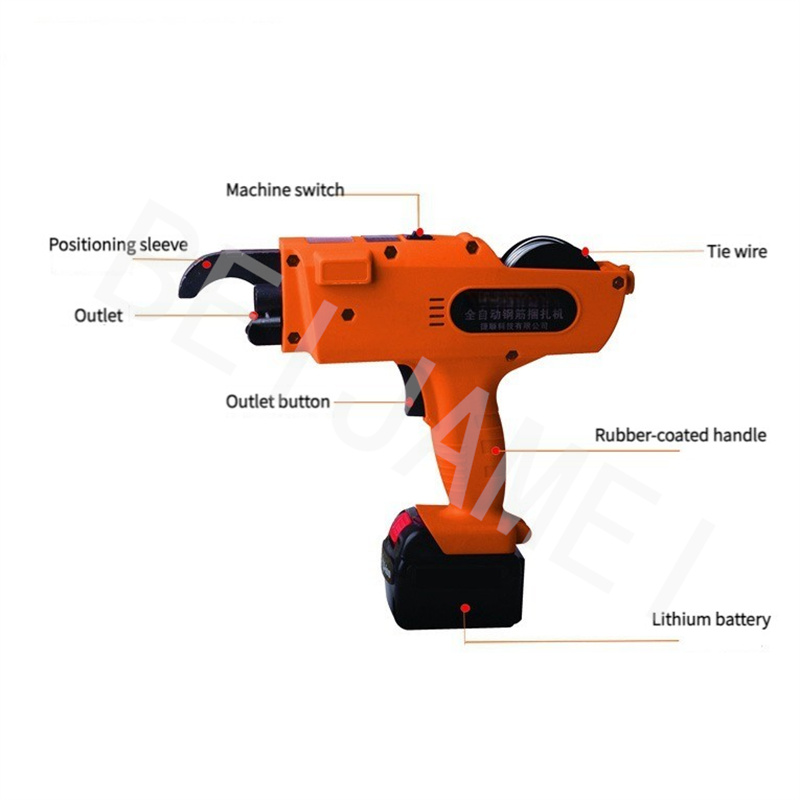 Rebar Laag Binding Machine Automatische Rebar Tying Machine Kit Box 12V 30-60 mm Draadloze draad Lithium Batterij Rebars Binding Tool