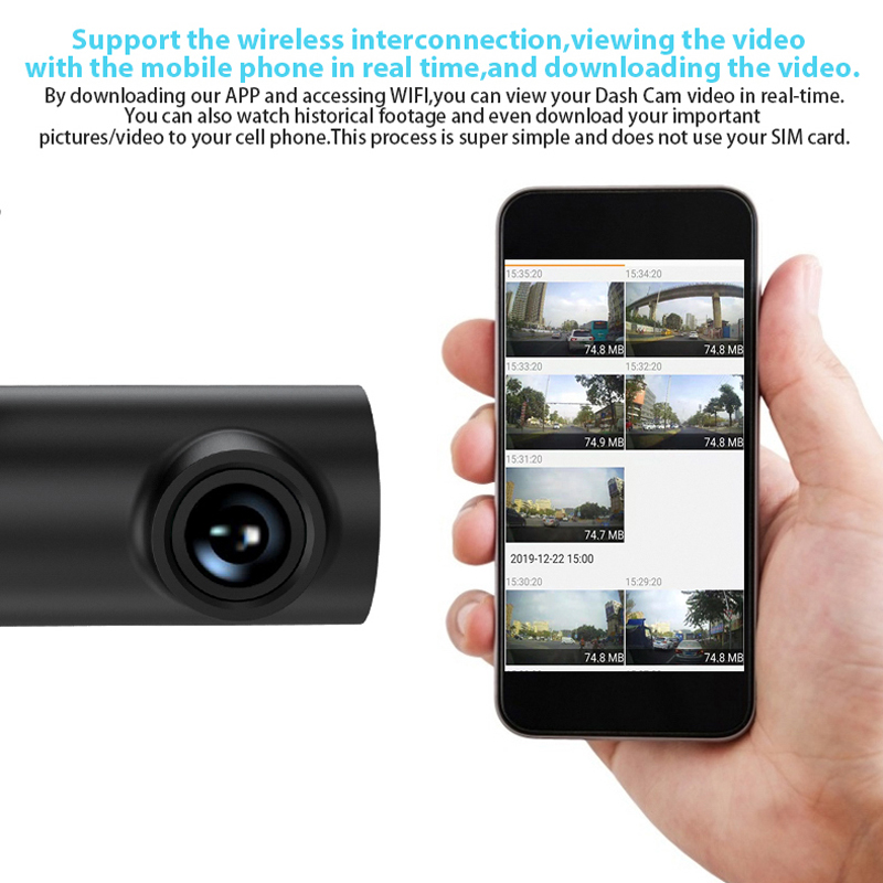 Dash Cam 1s Smart Car DVR Camera WiFi App Voice Control Dashcam 1080p HD Night Vision Car Camera Video Recorder G-Sensor