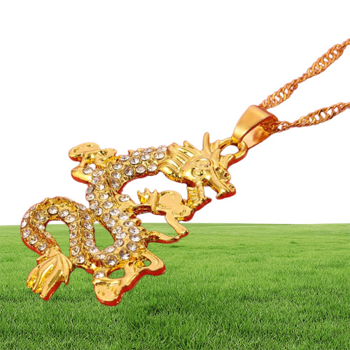 Colliers pendants cz dragon pour femmes hommes bijoux en or