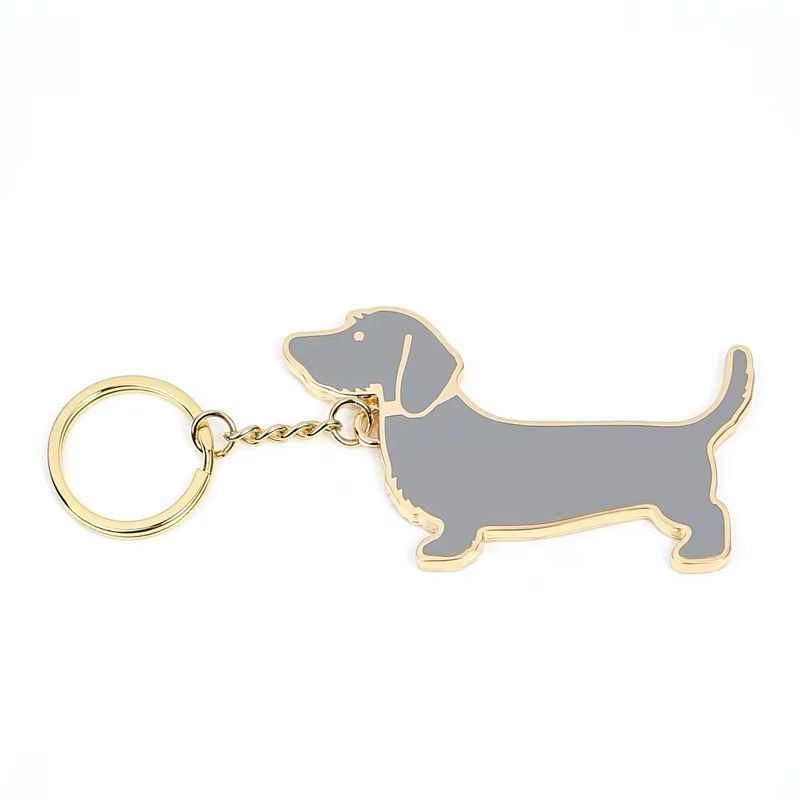 Porte-clés de voiture avec boucle de styliste, avec chien mignon, accessoires pendentif de sac pour hommes et femmes