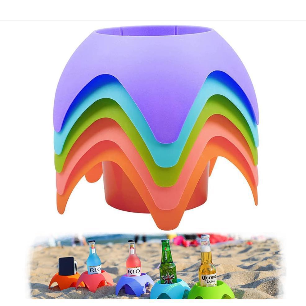 Portabicchieri da spiaggia, campeggio all'aperto, scaffalature in plastica, decorazioni feste di birraBH8640