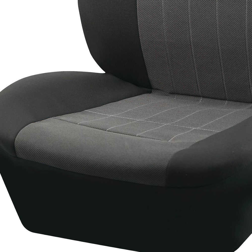 Nuovo aggiornamento Coprisedili auto anteriori universali 2 Tessuto in twill con protezione cuscino del sedile in tessuto di poliestere Airbag compatibile SUV Van