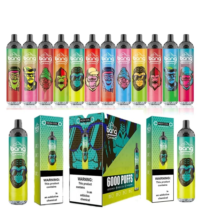 Bang King 6000 12000 Puffs Vape Hurtowe jednorazowe Vapes PODS RGB Lisght ładowanie 6000 puffs E papieros