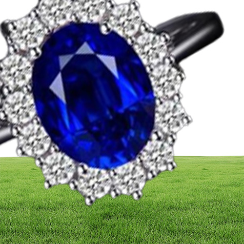 JewelryPalace Princess a créé une bague de fiançailles en sapphir bleu pour les femmes Kate Middleton Crown 925 Sterling Silver Ring 2202104383587