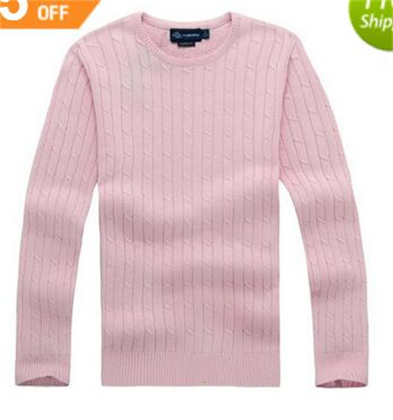 Gratis frakt Nytt högkvalitativt märke Mäns twist tröja Knit Bomulltröja Jumper Pullover Tröja Small Horse Game