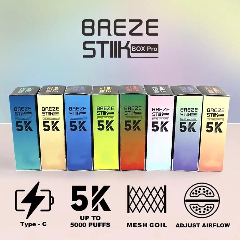 Breze Stiik 5000 sbuffi sigaretta elettrica usa e getta vape usa e getta Baccelli monouso 5000 sbuffi vapes